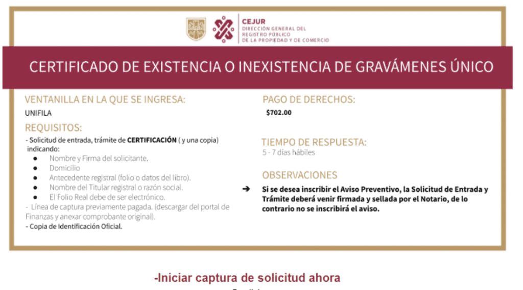 Conoce si la propiedad está hipotecada.